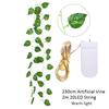 2.3m Fake Creeper Green Leaf Ivy Vine with 2m LED String Lights - Home Wedding Party Hanging Garland Artificial Flower
