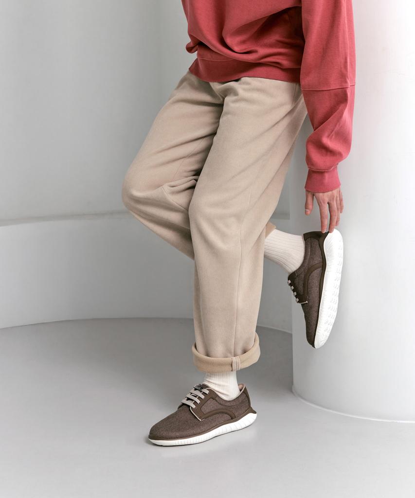 Ksns Urban Trek Wool Rib, Brown - Barefoot Shoes [Men'S]