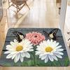 Butterfly Daisy Printed Non-Slip Floor Mat Soft Comfortable Decorative Area Rug for Kitchen Living Room Bedroom Entrance