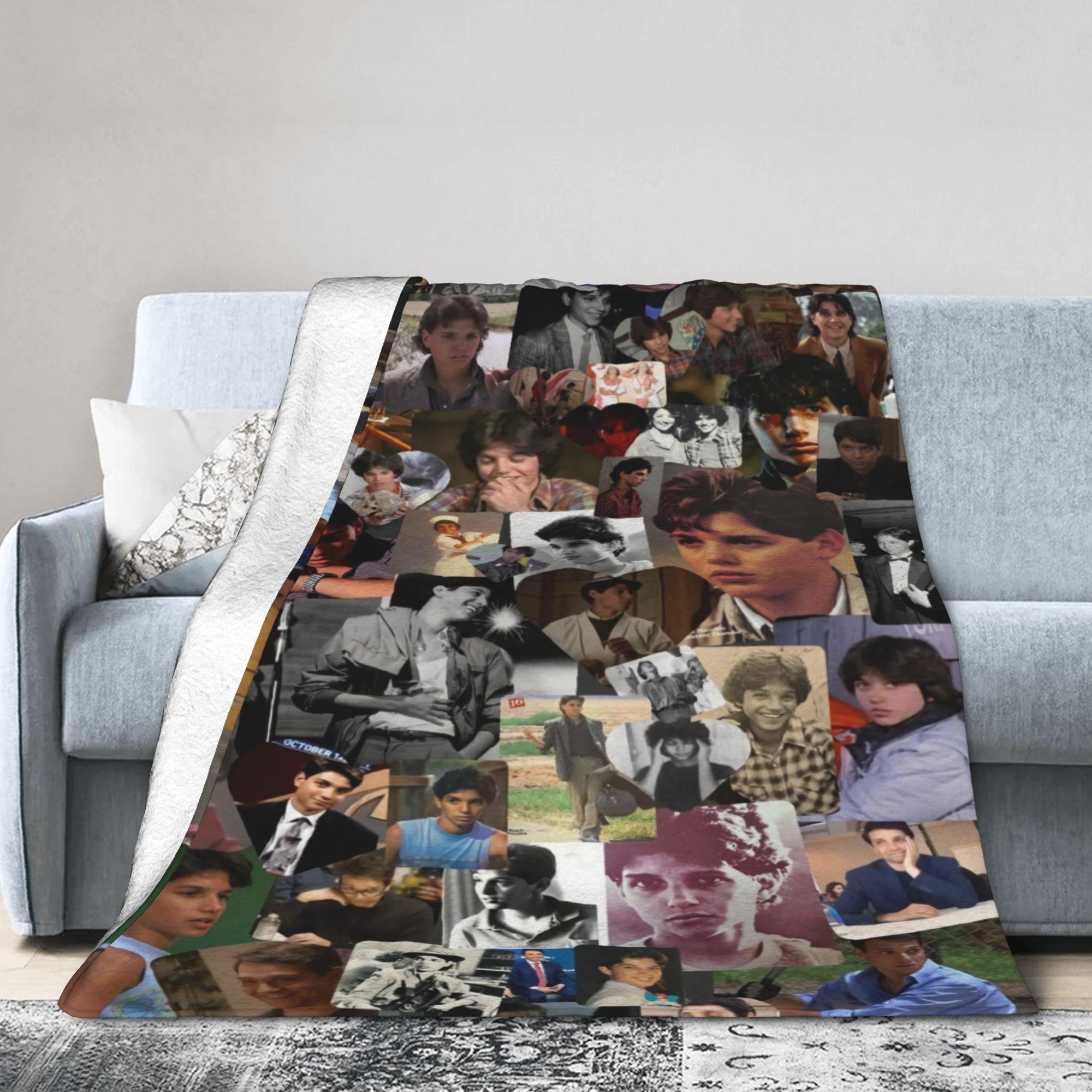 Ralph Macchio Flannel Blanket  Soft Throw Blanket for Outdoor Travel Office Funny Bedspread Sofa Bed Cover 30x40in