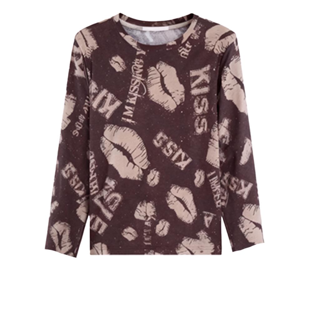 Elegant Autumn-Winter Long Sleeve Round Neck Top: Fashionable, Warm, and Age-Defying for Middle-Aged and Elderly Women.