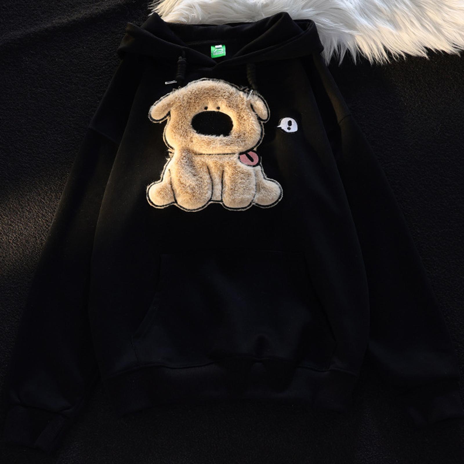 

Женская модная повседневная толстовка с длинным рукавом и круглым вырезом, пуловер, топ с карманами XL чёрный