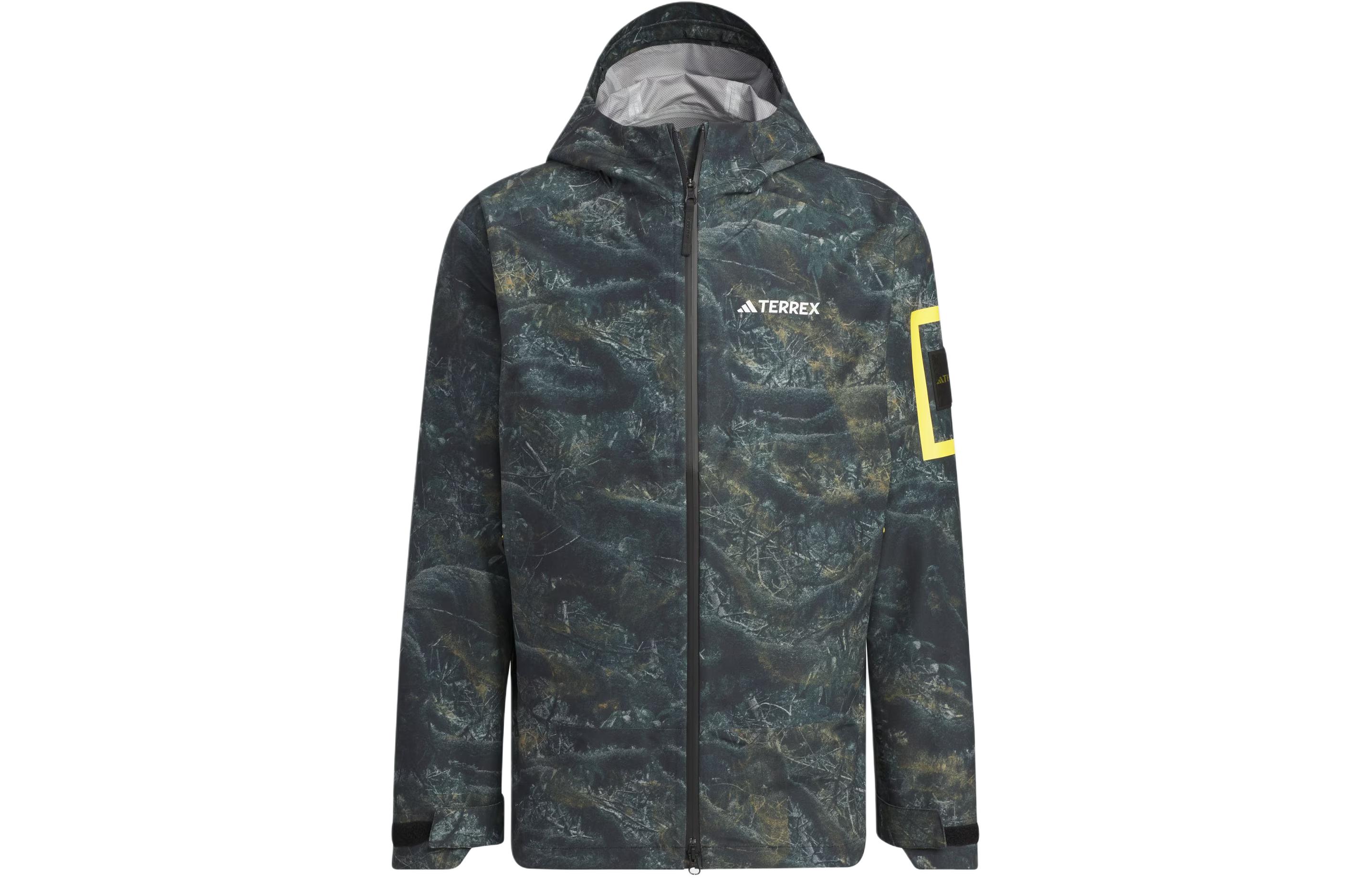 Adidas x NATIONAL GEOGRAPHIC Waterproof, Windproof, And Rainproof Windbreaker Jacket Men s Pebble Silver Gray IS9511 XL