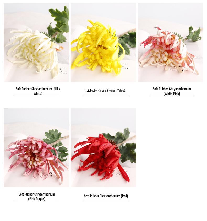 Realistic PU Chrysanthemum Artificial Flower for Wedding and Home Decor