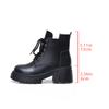 New Women Pu Leather Ankle Booties Woman Autumn Winter Plush Round Toe Lace Up Shoes Woman Motorcycle Platform Gothic Boots 11