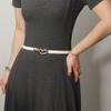 Adjustable PU Leather Waist Belt for Women Heart Shaped Clasp Waist Girdle Lightweight Fashion Waist Accessory