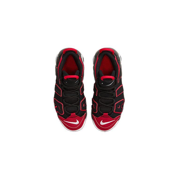 Nike Air More Uptempo PS Red Toe Kids Sneakers Black University-Red White FB1343-001