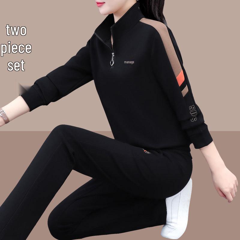 Women's Casual Two-Piece Set - 2025 Spring/Autumn New Style for Square Dance, Plus Size Sportswear