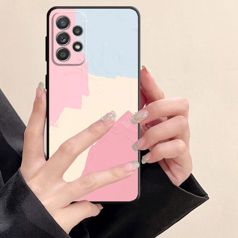 Custodia Nera Opaca Morbida Per Samsung Galaxy A53 A22 A71 A31 A51 A52 A23 A33 A32 A21s A72 A13 A11 A91 A14 Cover Funda Pittura ad Olio