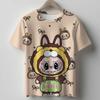 Girl Pink T-shirt Cotton Cute Anime Tees Short Sleeve Trend Kawaii Cartoon Kids Casual Street Clothes Party Birthday Gift