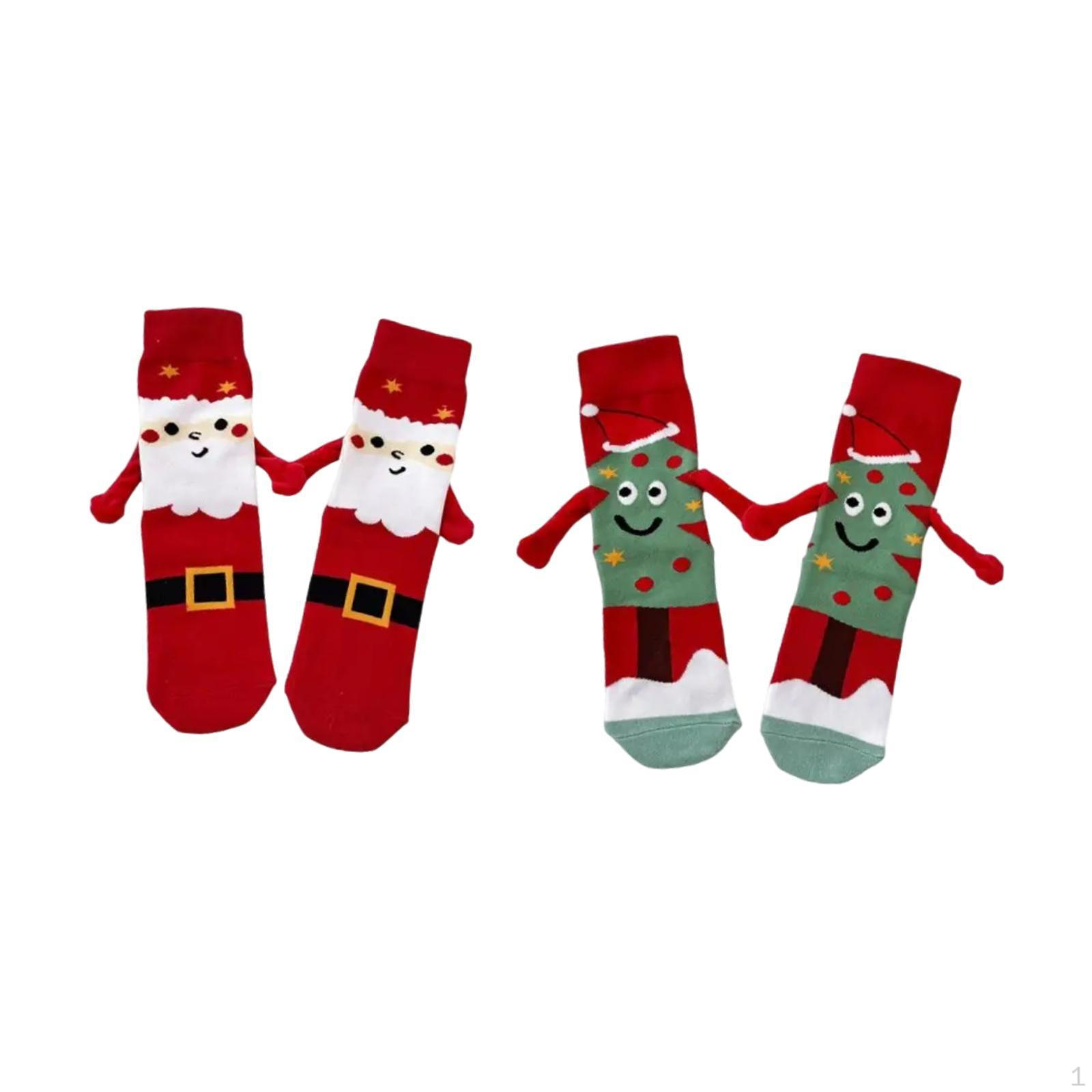 

2 пары рождественских носков для пары, унисекс, праздничный подарок на День святого Валентина, зима