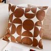 45×45Cm Lmitation Leather Cushion Cover Coffee Orange Red Pillowcase Patch Sofa Chair Bed Pillow Cover Home Decoration Detachabl