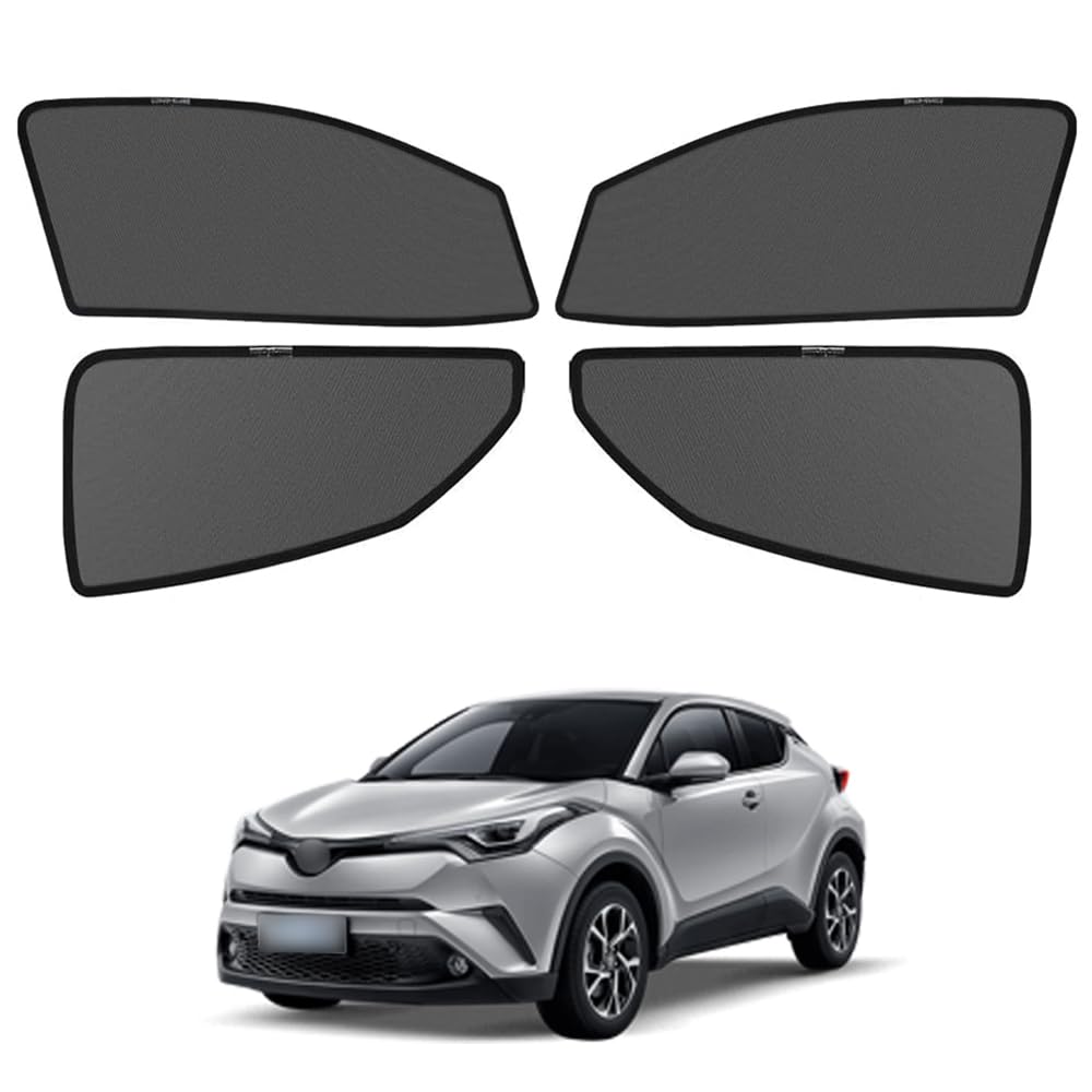 Set of 4 Folding Mesh Car Light Insect Side Compatible with Toyota 2016 Design Toyota Sunshades, Curtains, Shades, Magnetic, Blocking, Ventilation,