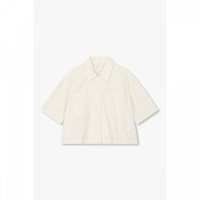 Pleated Short Sleeve Shirt White 9176221985ct