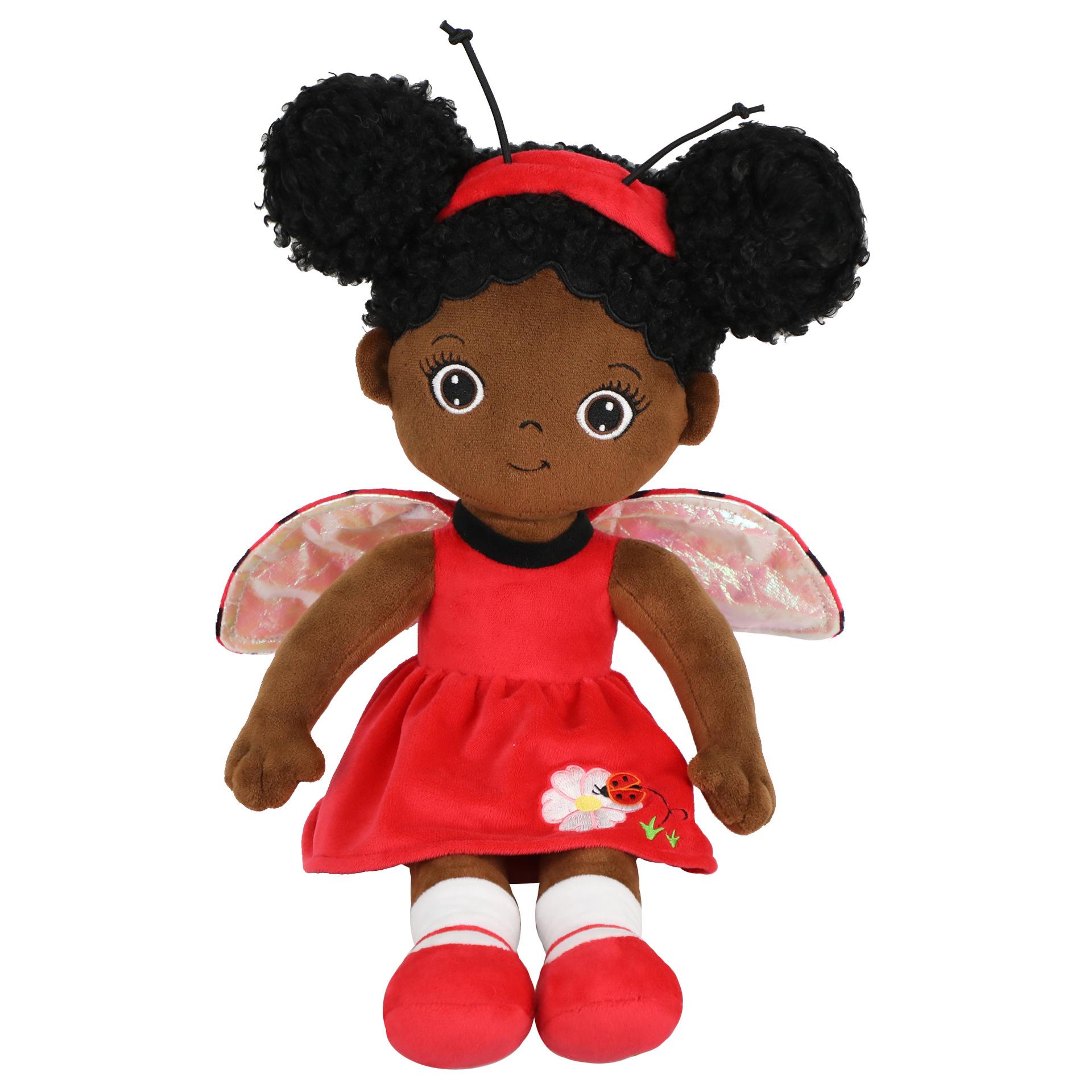 

Dress Plush Up Doll Baby Role Playing Fairy Toy Kids Birthday Gifts Decor Home Brown Red