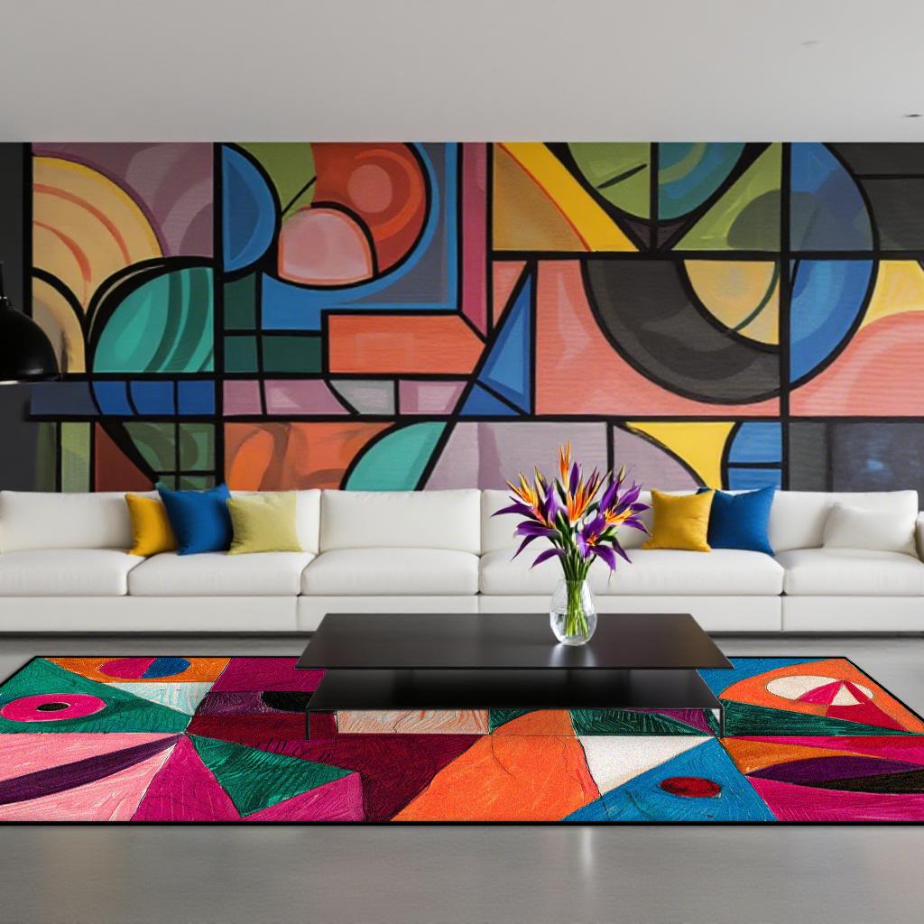 

Modern Geometric Living Room Carpet Nordic Abstract Children Bedroom Large Area Rugs Home Lounge Carpets Anti-slip Entrance Mats 60*90cm