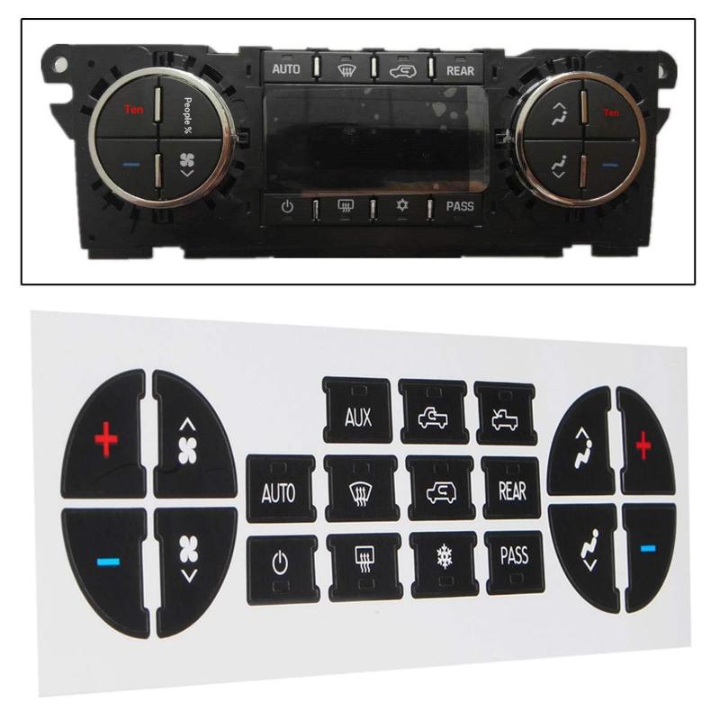 2 Sheets Central Control Dashboard Button Stickers Car Button Ac Label For Repairing Air Conditioning Control Buttons