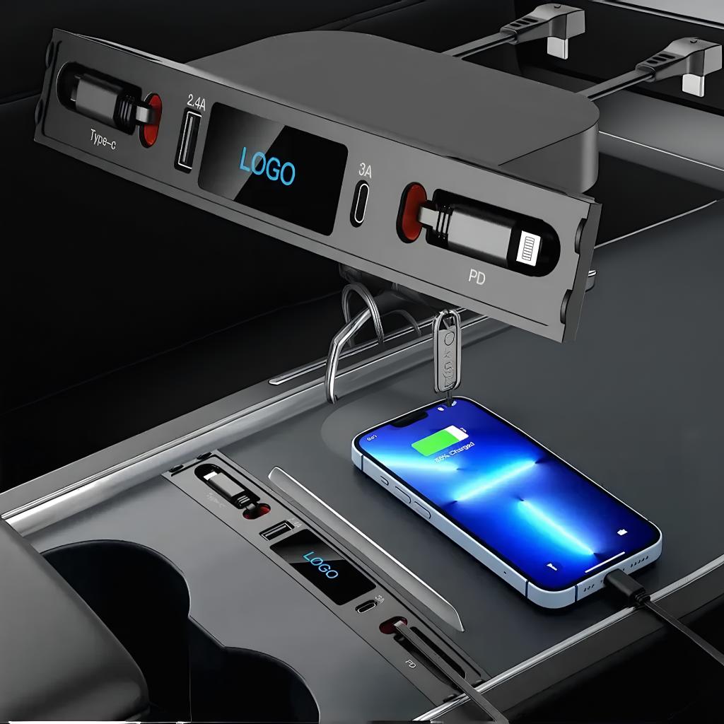 Docking Station LED Smart Coupler Station Equipped with Fast Charger Comes with Apple and Type C Charging Cables