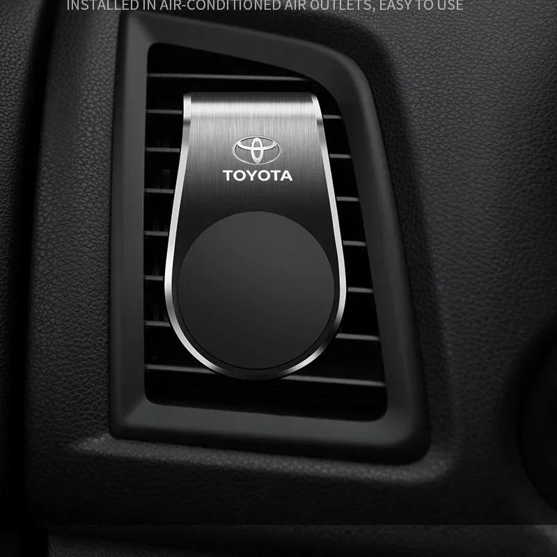 1x Car Magnetic L-shaped Car Dedicated GPS Phone Holder Emblem for Toyota TRD Chr Corolla Camry Rav4 Yaris Hilux Prius Avensis Auris