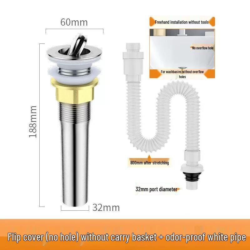 Stainless Steel Pop-up Basin Drain with Anti-Odor Pipe