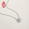 Radiant Sunflower S925 Silver VVS Multi Pear Halo Multi-Prong Dainty Cable Chain GRA Certified Daily Moissanite Pendant Necklace