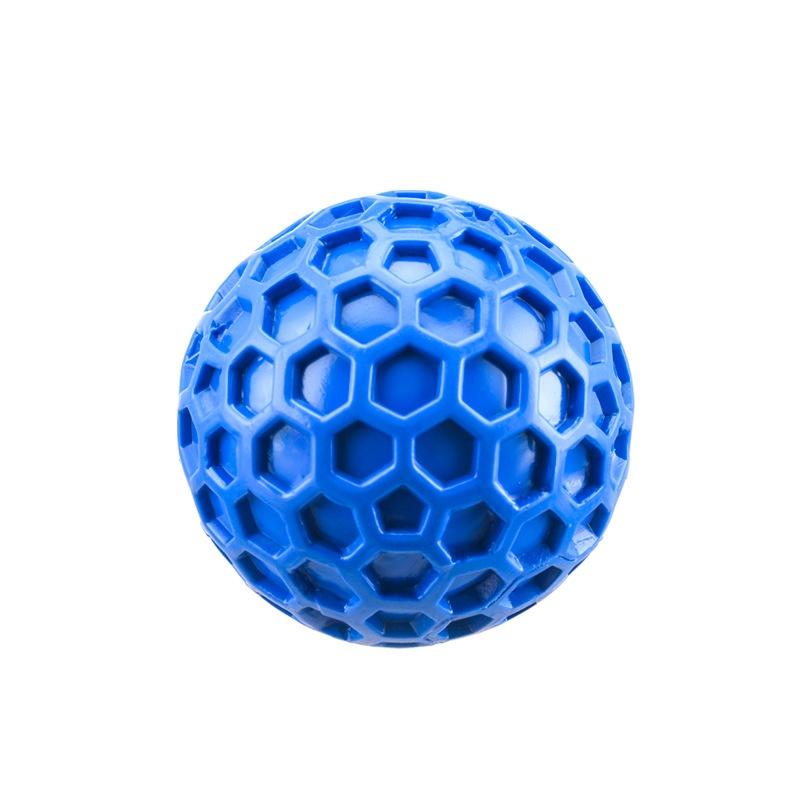 

Игрушки для собак Hexa Bite Squeaky Chew Interactive Ball – Сотовая текстура для чистки зубов со скрипом и отскоком для игры щенка S синий