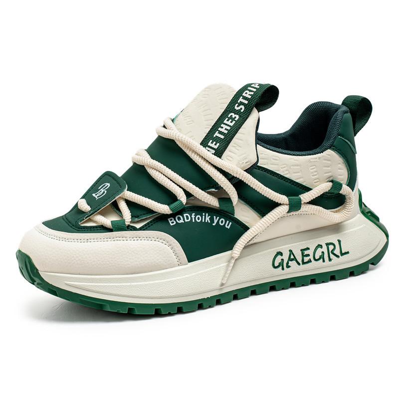

Men s shoes spring new platform dad shoes men s teenagers contrasting colors and increasing height leather surface personalized sports and leisure sho 44