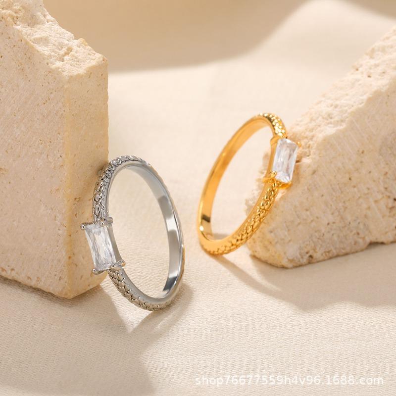 Zircon Ring Niche Unique Design Ring Daily Commuting Wear Hand Jewelry