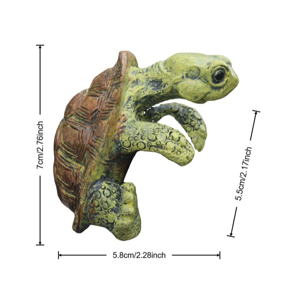 1 Piece of Cute Resin Rock Climbing Turtle Statue, Indoor and Outdoor Fish Tank Decoration, Flower Pot Decoration, Outdoor Garden Wall Hanging, Courty