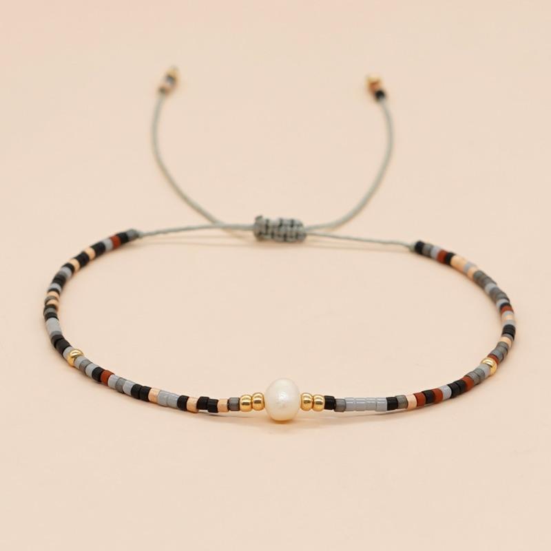 Bohemian Bracelet, Natural Stone Ladies Bracelet, Rice Bead Beaded Bracelet, Hand-woven.
