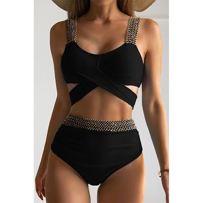 Costume da bagno classico da donna push up estivo Set bikini a vita alta Costume da bagno da spiaggia femminile in due pezzi