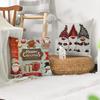 45x45CM Christmas Square Pillow Case Cartoon Santa Reindeer Gnome Digital Print Zipper Reusable Sofa Bedroom Decoration Pillow Cushion Cover
