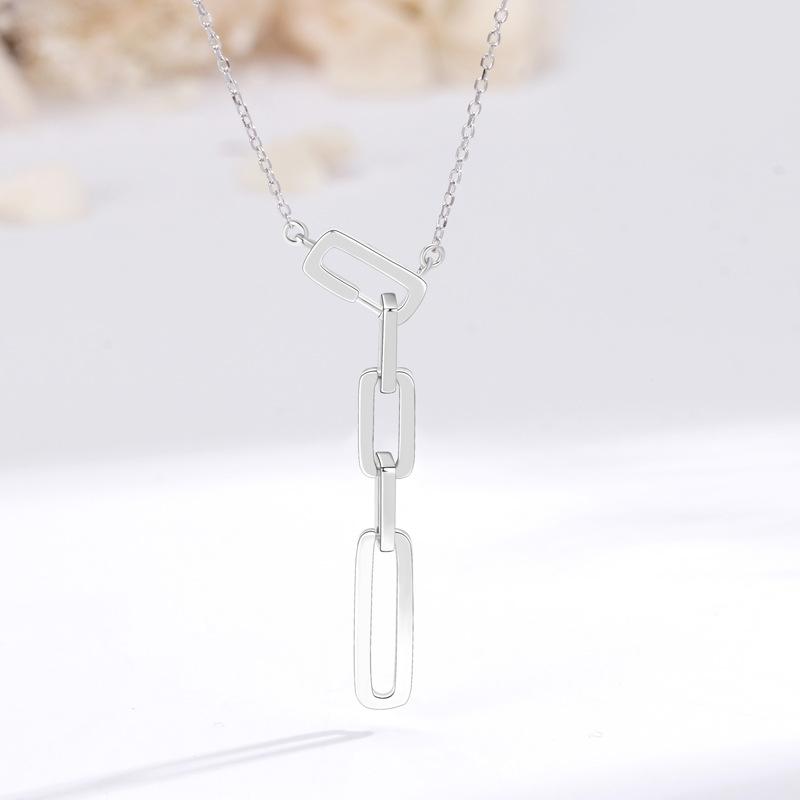 

Ожерелье из переплетенных ниш, простая геометрическая квадратная цепочка с бахромой, нишевый дизайн, украшение