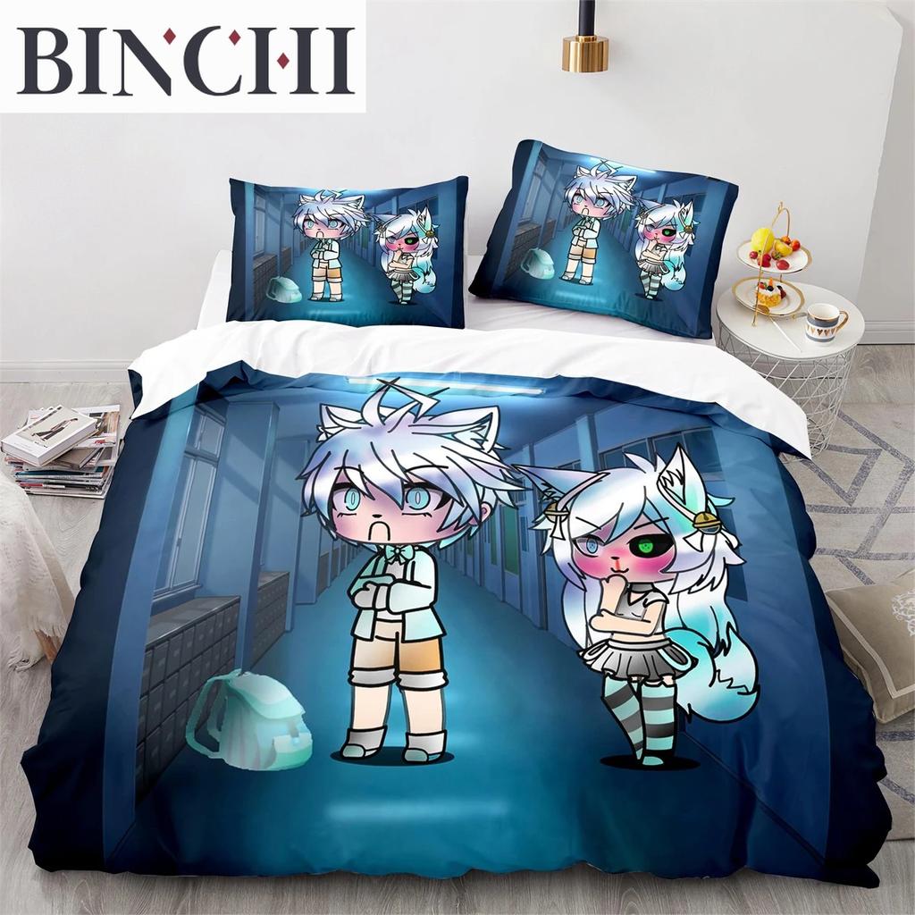 3D Printed Anime Gacha Life Duvet Cover Collection With Pillow Covers Polyester Teens Boys Bedding Collection Full Queen King Size With Bed Linen
