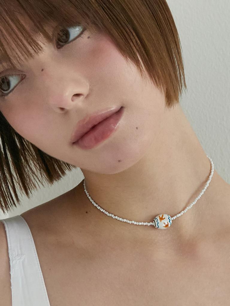 Apple Pie Order Boho Ceramic Beads Choker.(2Color)
