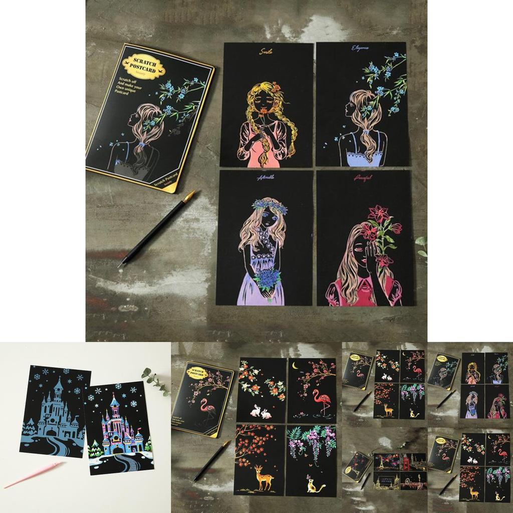 Colorful Scratch Art Paper Magic Painting Paper Featuring Premium Quality Cardboard