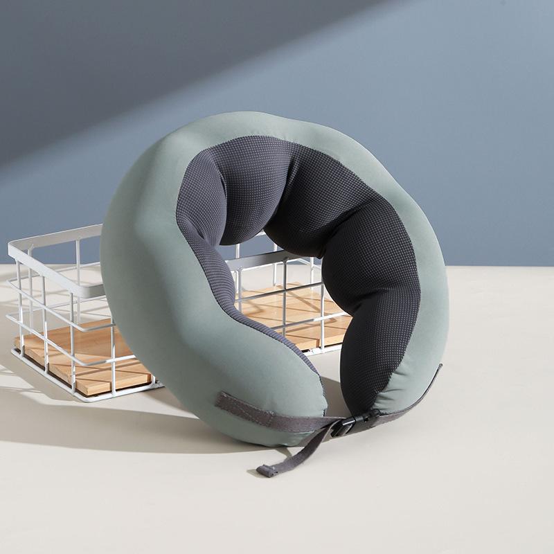 

Office Nap Travel Portable Artifact Memory Cotton Pea Pillow темно-зеленого