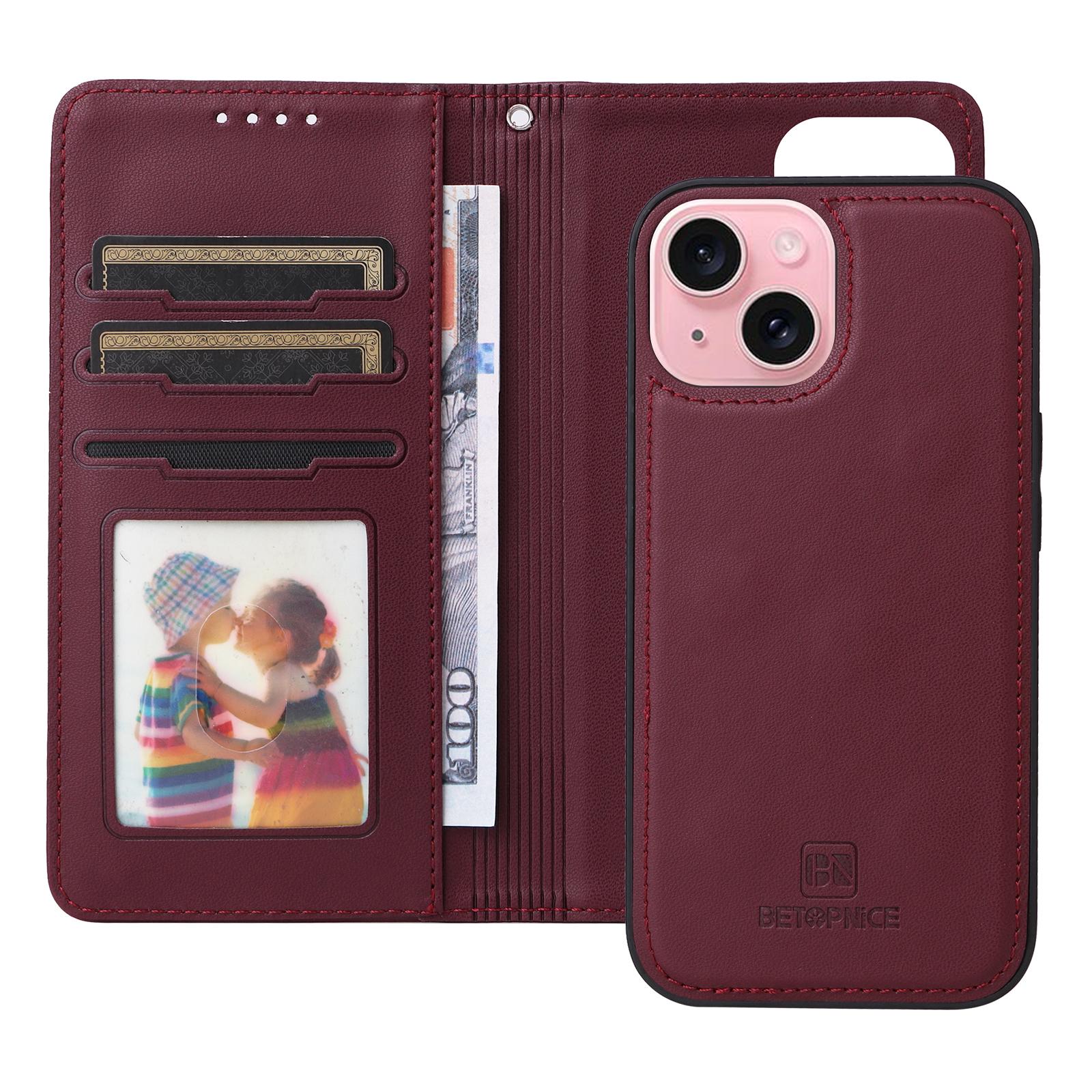 

2 in 1 Detachable Flip Cards Solt Wallet Leather Case For iPhone 15 Pro Max 14 Plus 13 12 11 XR XS 7 8 Magnetic Book Stand Cover For iPhone 12Mini