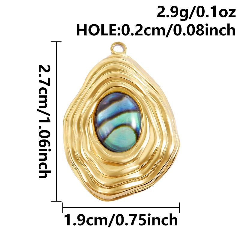 2pcs Different Shape Transparent Drip Oil Abalone Shell Charm Stainless Steel Charms For Jewelry Making Pendant DIY Accessories