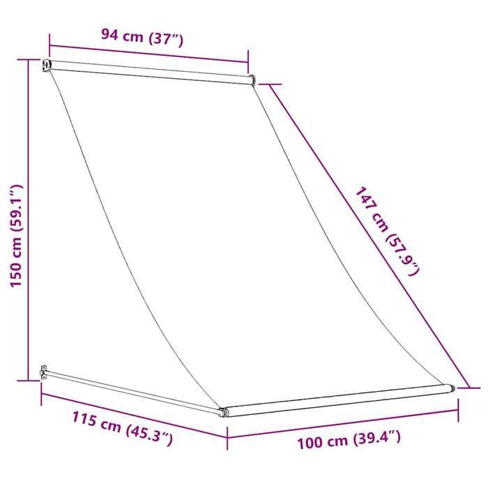 VidaXL Auvent Rétractable Auvent de Fenêtre Auvent de Terrasse Auvent de Balcon Auvent de Jardin Auvent d'Extérieur 100x150 145891