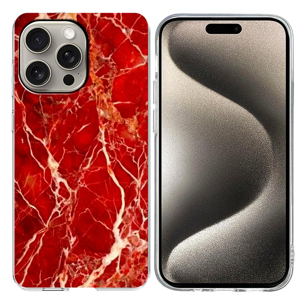 For iPhone 15 Pro Case Marble Pattern Printing Soft TPU Phone Cover