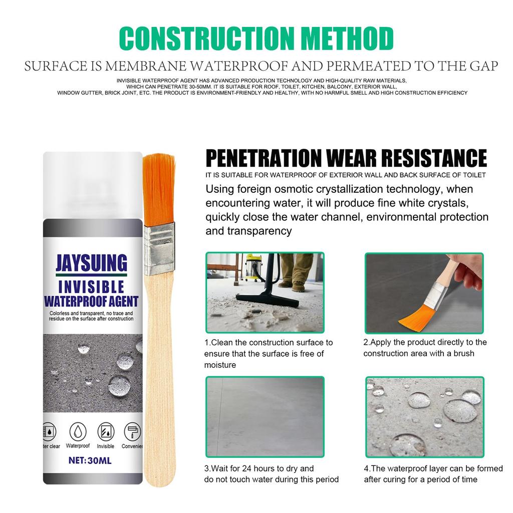 Transparent Glue -leakage Sealant Agent Roof Broken Water-based Sealant Plus Brush 30/100ml