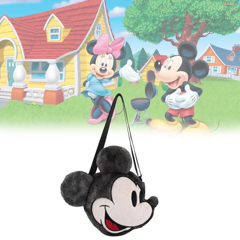 Mickey Mouse Plush Shoulder Bag With Cartoon Design For Kids And Teens