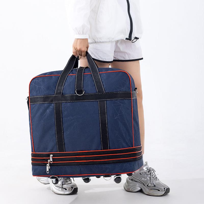 Air Consignment Bag Large-capacity Retractable Folding Travel Bag Universal Wheel Moving Travel Nylon Cloth Duffel Bag