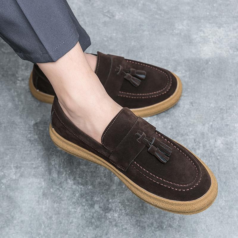 Fashion 2024 New Arrival Fashion Men Shoes Handmade Leather Mens Loafers Moccasins Slip on Men's Flats Male All-match Driving Footwear