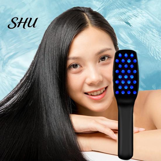 Escova de Cabelo com Terapia de Luz Pente Elétrico para Crescimento Massageador Profissional do Couro Cabeludo Ferramenta de Estimulação do Folículo Cabeludo Tratamento da Queda Portátil Massagem