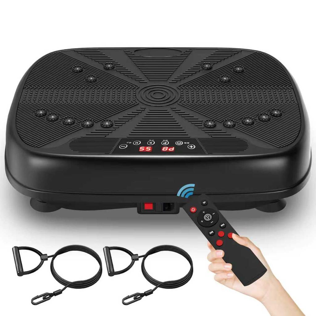 Vibration Plate Training Device, Full-Body Training Fitness Platform, Vibration Plate with Resistance Bands for Home Equipment with Speed Control