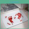 Halloween Cartoon Door Mat With Blood Footprint Pattern For Home Entryway Decor
