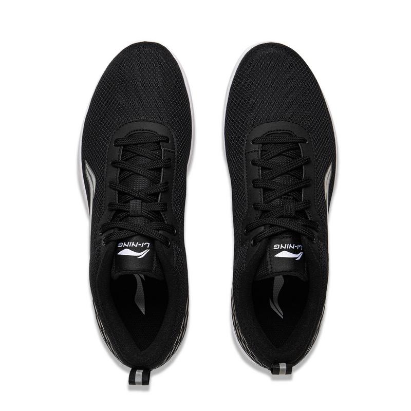 Li-Ning Comfortable Fashion Trendy Shock Absorbing Non-Slip Wear-Resistant Low-Top Casual Running Shoes Men sneaker Black ARSV073-1