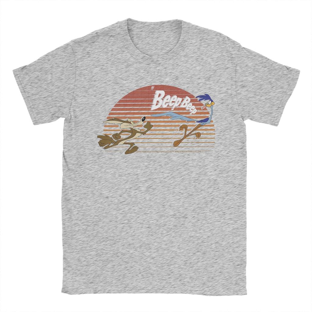 Wile E. Coyote And The Road Runner T-Shirt Beach Beep  Trendy Cool T Shirts Men Cotton Crew Neck 5XL 6XL Tees Streetwear Tops